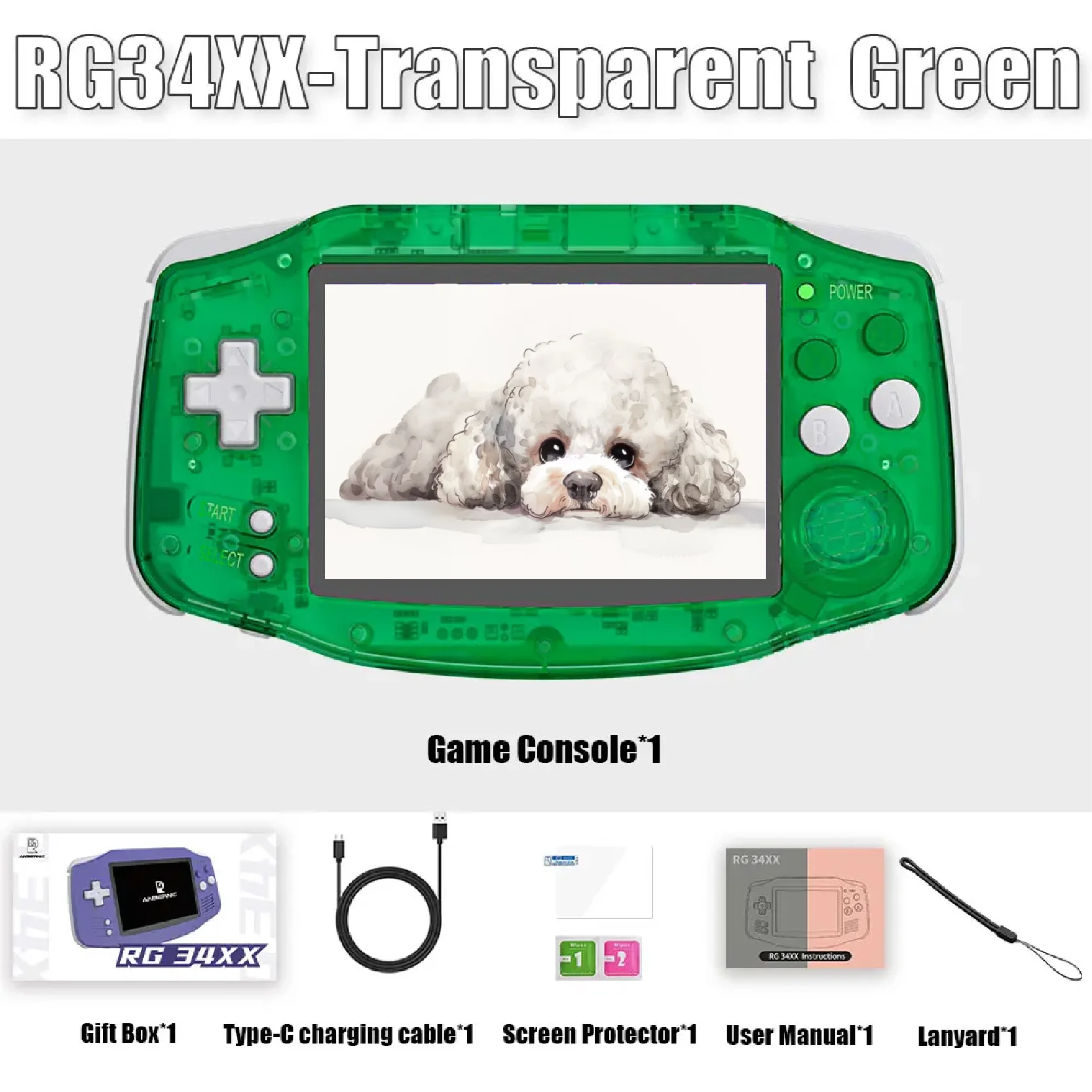 ANBERNIC RG 34XX RG34XX Retro Handheld Game Consoles Video Game Player 3500mAh 256G PSP Game 3.4inch IPS Screen Linux System Hot