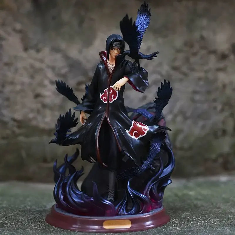 Naruto Anime Figur Uchiha Itachi PVC Actionfigur Spielzeug Naruto Shippuden Uchiha Itachi und Crow Collection Modellspielzeug 25cm