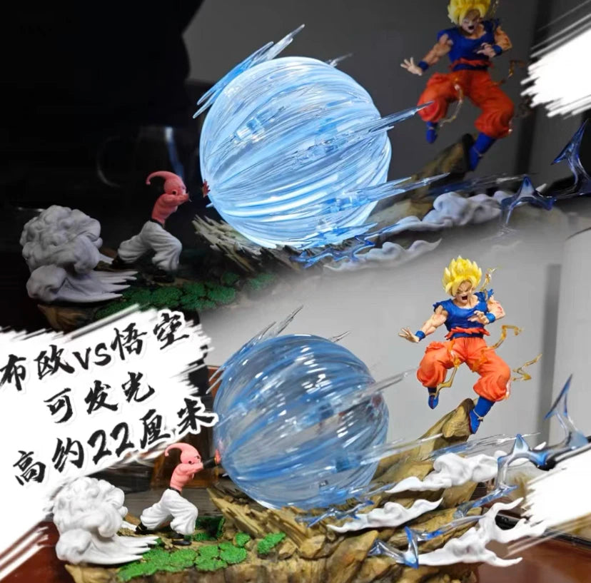In Stock Anime Dragon Ball Z Majin Buu Vs Son Goku Figurine Gk Statue Action Figures Pvc Collection Model For Children Gifts Toy
