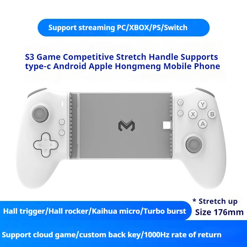 2024 New Memo S3 Gamepad Type C Mobile Phone Controller Hall Effect Stick Joystick Android Type C Ps Cloud Game Customized