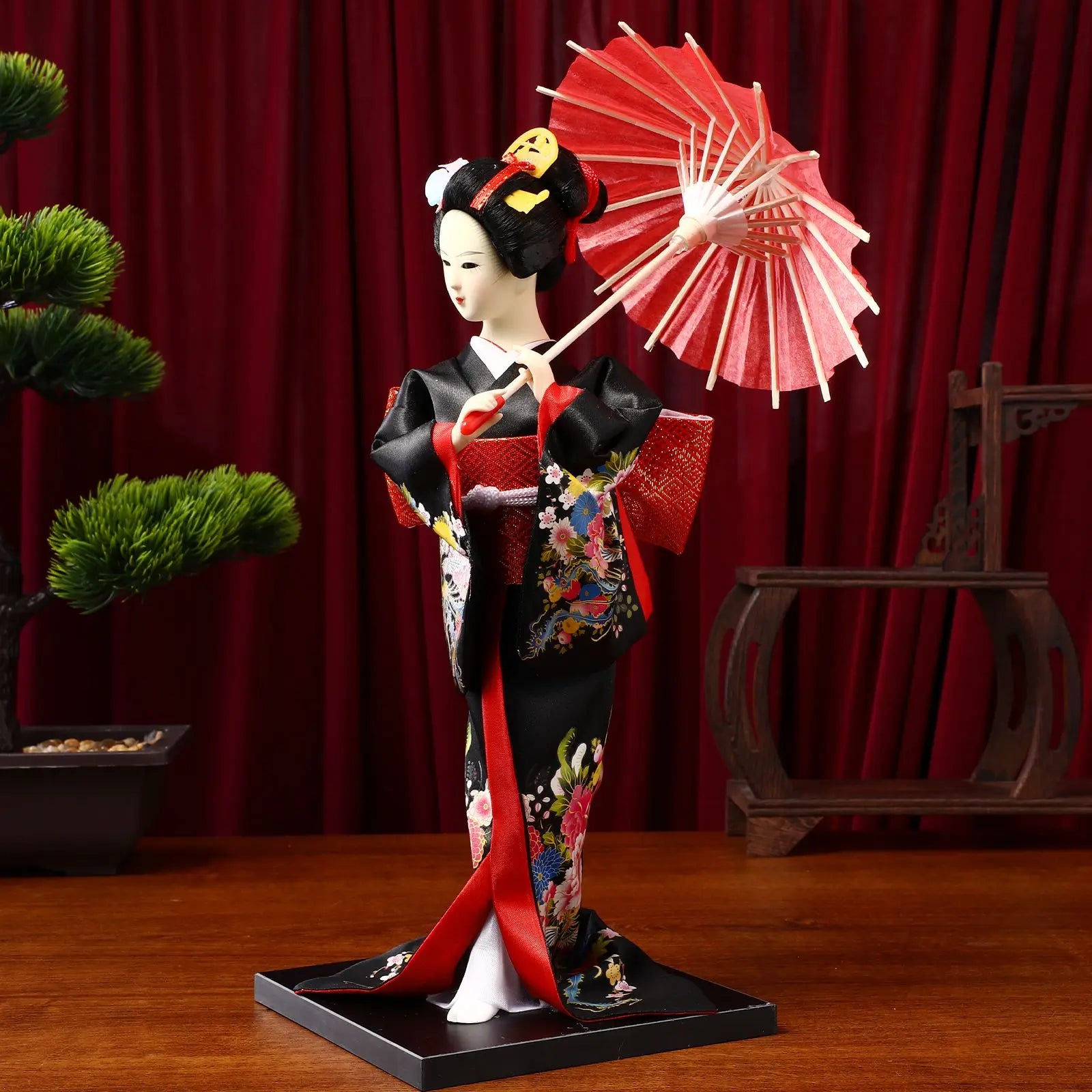 Kimono Geisha Japanese Geisha Figurine sushi shop tabletop ornament Japanese Kimono Girl Statue home restaurant Geisha deco