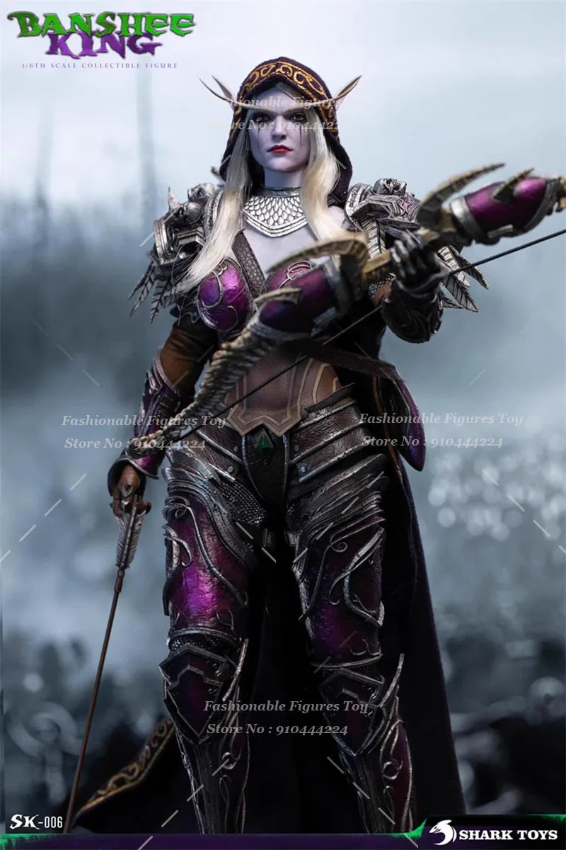SHARK TOYS SK-006 WOW 1/6 Soldatin Sylvanas Kampfanführerin Banshee King Komplettes Set 30 cm Actionfigur Modell Sammlergeschenk