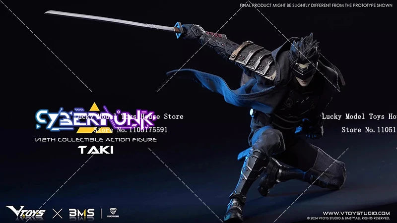 VTOYS x BMS 1/12 Punk Style Japanese Samuari Taki Anime Boy Action Figure Collection Display VSD010 6inch Soldier Model Gifts