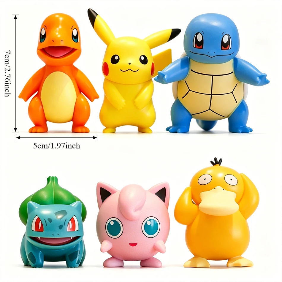 Hot Sale 6PCS Anime Figures Mini Toy Models Charmander Psyduck Cute Collectible Dolls Kids Surprise Gift Exquisite In Stock