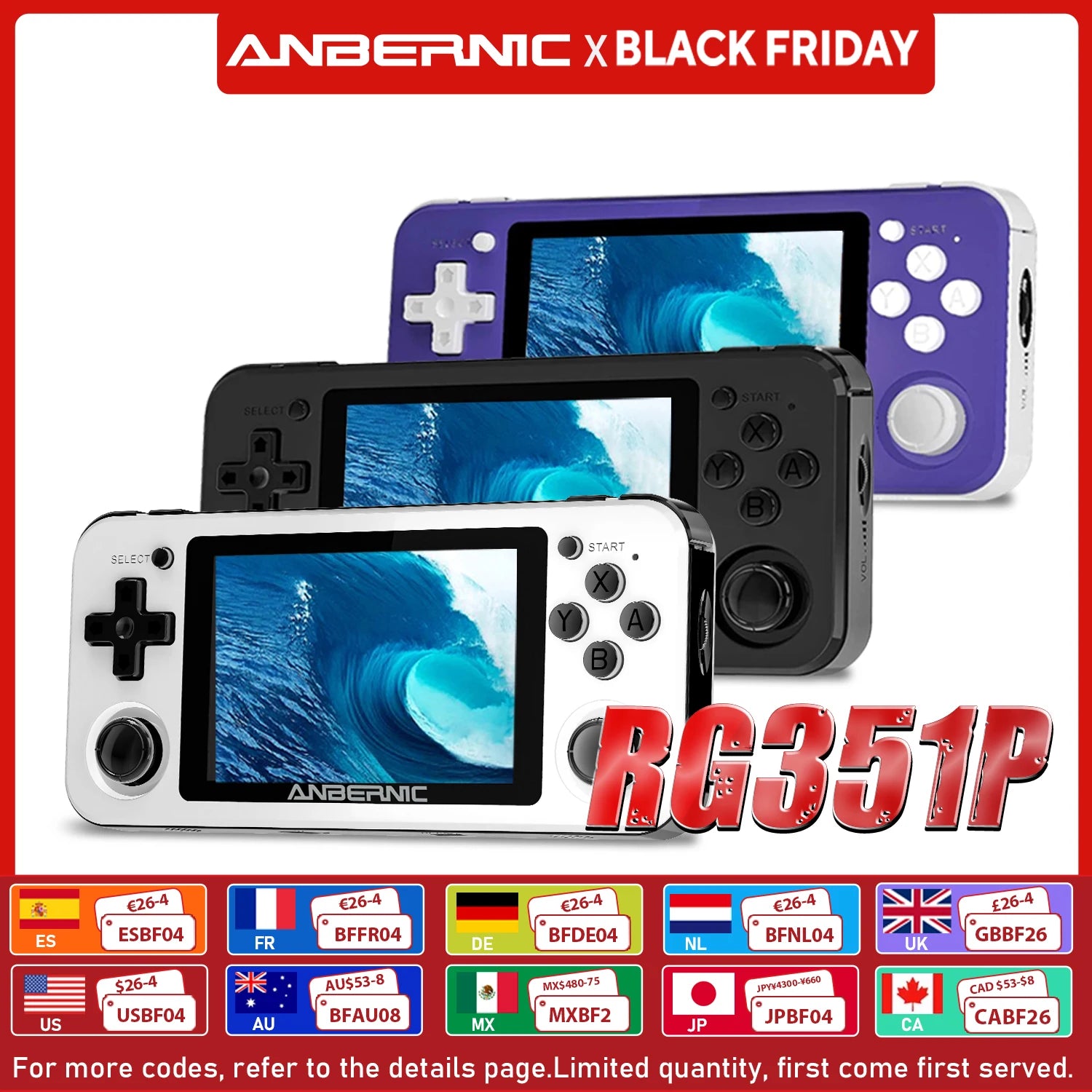 ANBERNIC RG351P Handheld Retro Game Console RK3326 3.5 Inch IPS Screen 64G TF Card 2500 Classic Games 3500 mAh