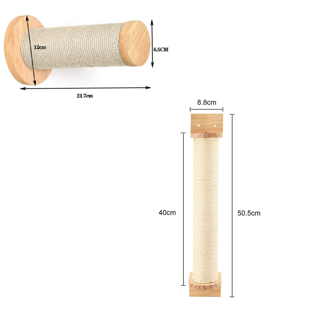 Cat Climbing Shelves Wall Mounted Kitty Nest & Perch Scratching Rope For Cat Grindjing Claws Cat Scraper Furniture Cat Tree