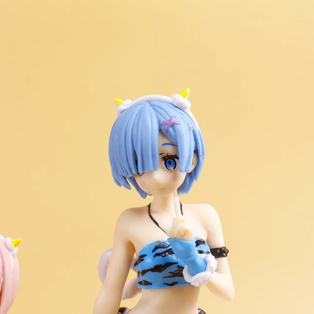 New  Anime Figure pajamas Leopard Bikini Sitting posture Girl  PVC Action Collection Model