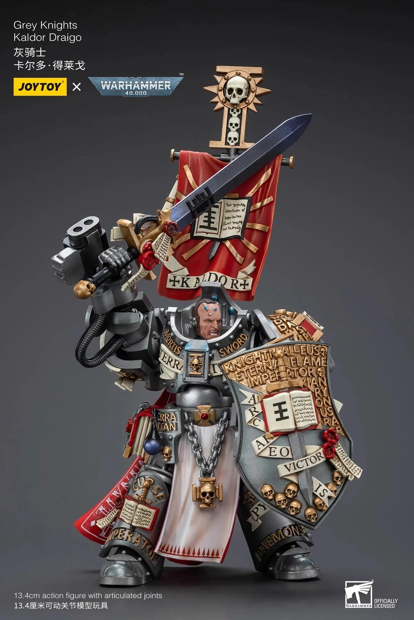 Joytoy Warhammer 1/18 Actionfiguren Grey Knights Kaldor Draigo Modell Toy Boy Geschenke 3,75 Zoll