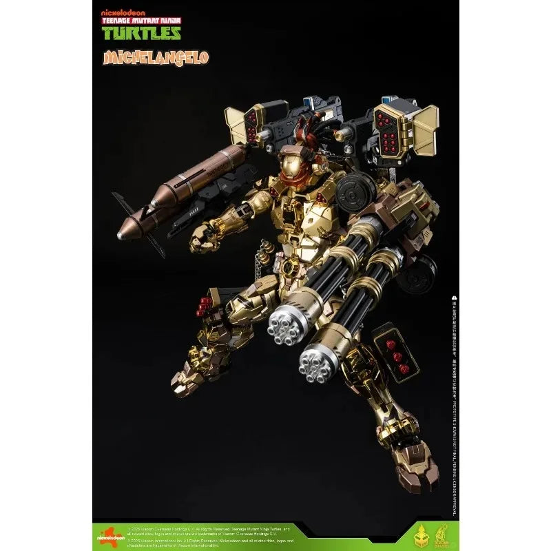 Spot HEATBOYS Original Ninja Turtles Michelangelo Gold Shine Edition Venue Limited Edition Metal Mech Mobile Model Handmade Toy