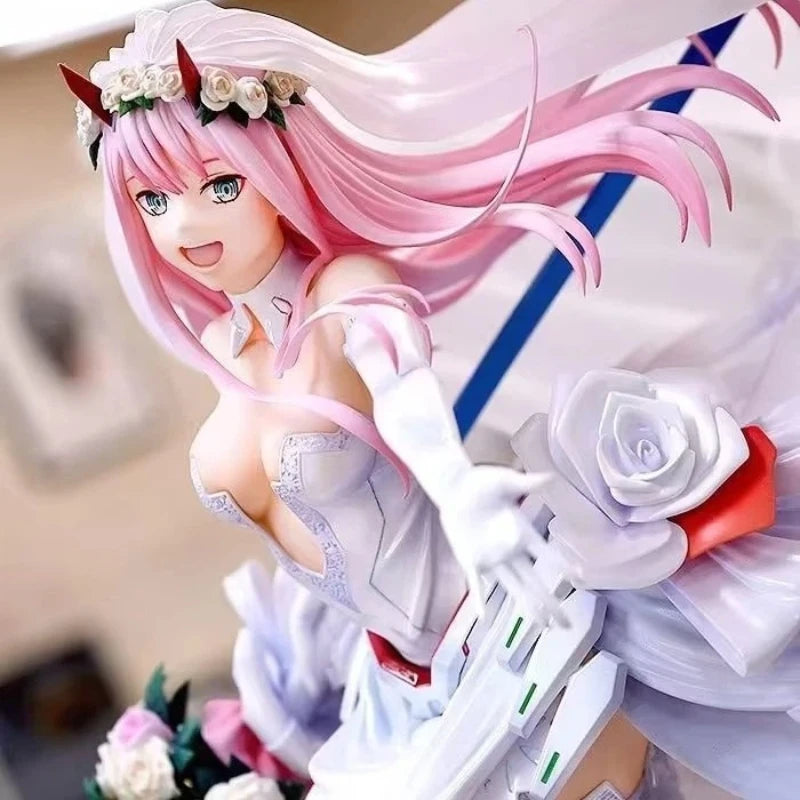 Darling In The Franxx Zero Two 1/7 Scale 27cm Wedding Dress Ver Anime Figure Collectible Model Desktop Decoration Gift For Anime
