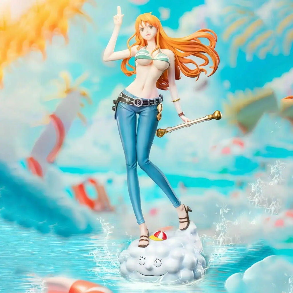 IN STOCK C2 TOYS 22cm ONE PIECE Anime Figures Nami Figures Two years later the Straw Hat Troupe Figures PVC Statue Gifts Toys