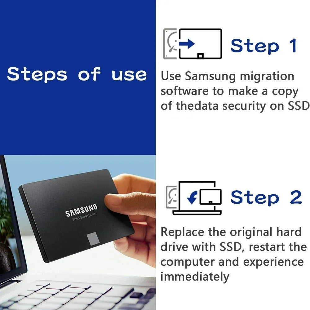 SAMSUNG SSD 870 EVO Internal Solid State Disk HDD Hard Drive SATA3 2.5 inch Laptop Desktop 1TB 2TB 250GB 500GB PC MLC disco duro