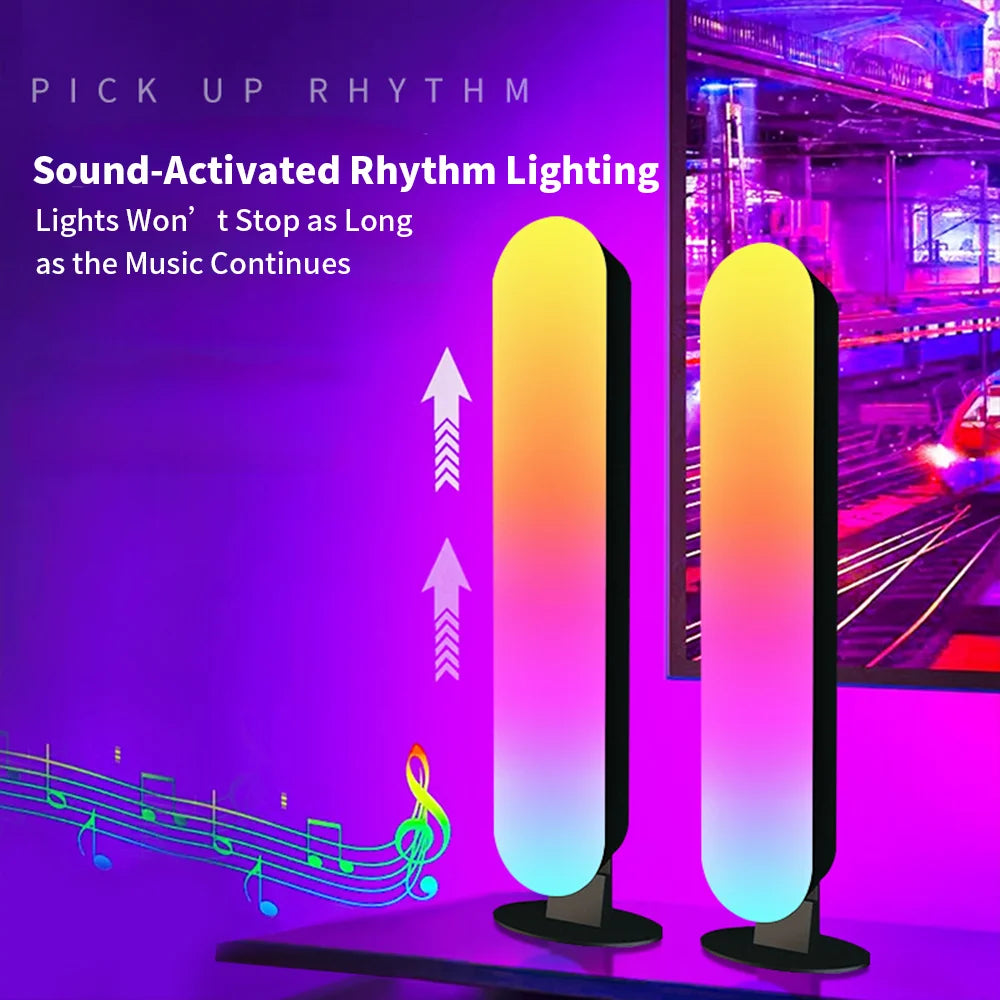 RGB USB WS2812 5V Light Music Rhythm Pickup Lights Sound Activated Updated USB Rechargeable Model Christmas Decoration Home Part