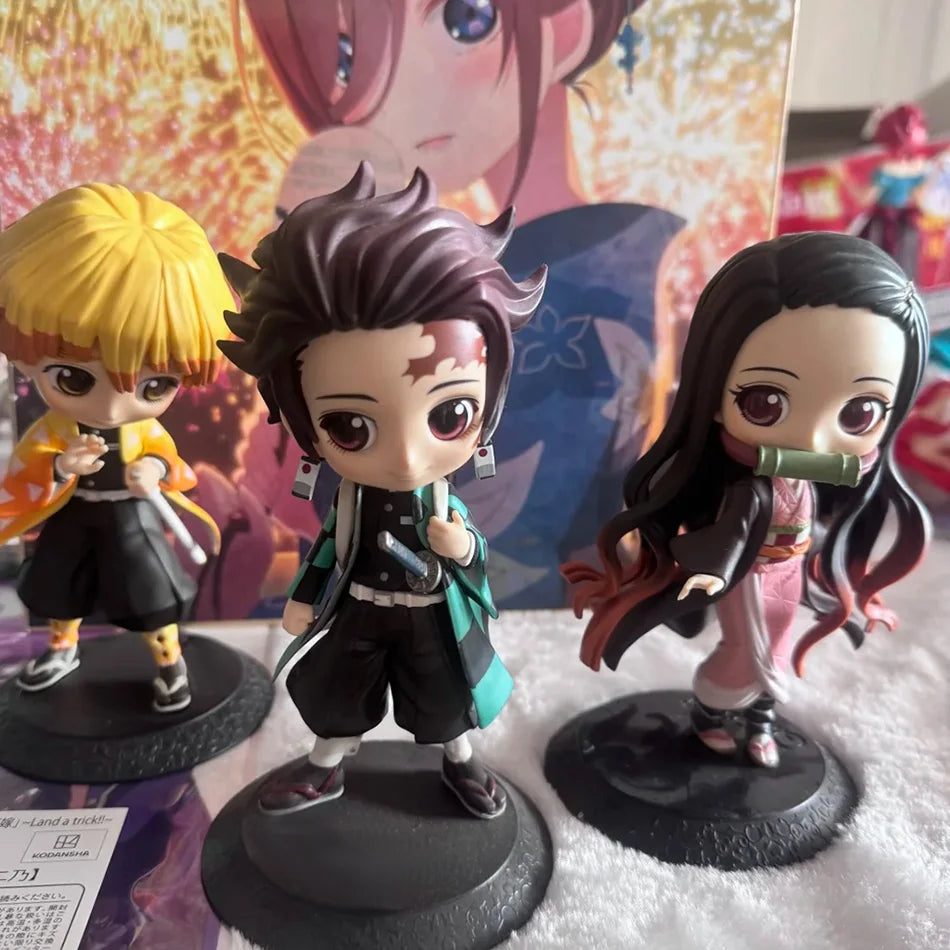 Anime Figure Demon Slayer Figures Kimetsu No Yaiba Doll Tanjiro Nezuko Zenitsu Figurine Inosuke Warrior Action Figure Model Gift