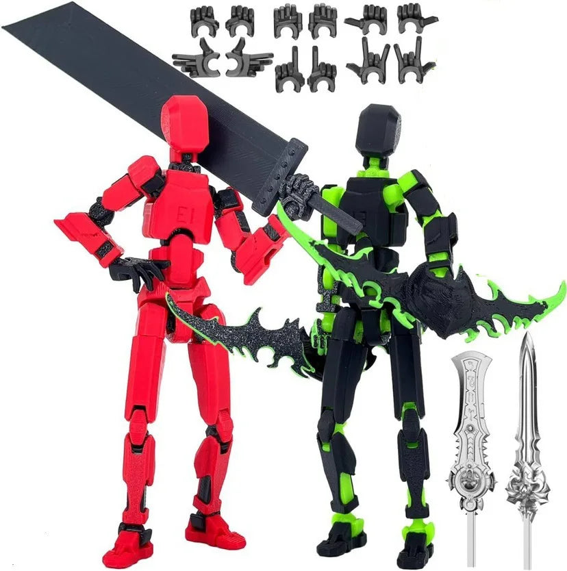 Lucky Poseable 13 Joints 3D Printed Mannequin DIY Desktop Toy for Kids 3rd Generation Robot
