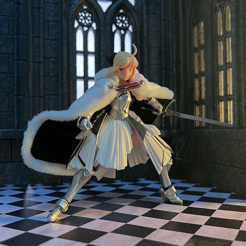 1/12 Мащаб Figma Fate Saber Lily Бяла плюшена наметало Аксесоари за 6-инчови екшън фигурки Модели играчки