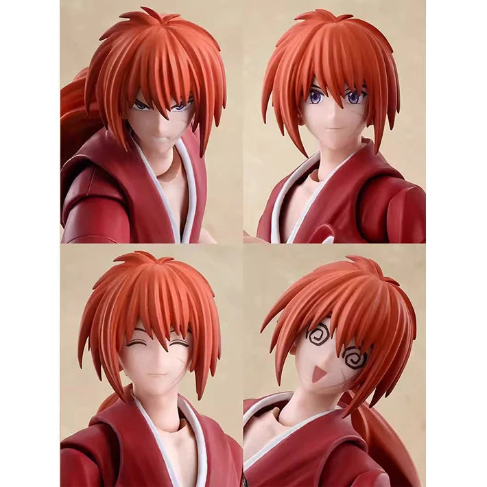 Bandai  Genuine Rurouni Kenshin Model Kit Anime Figures SHF Himura Kenshin Action Figure Collection Model for Kids Toys