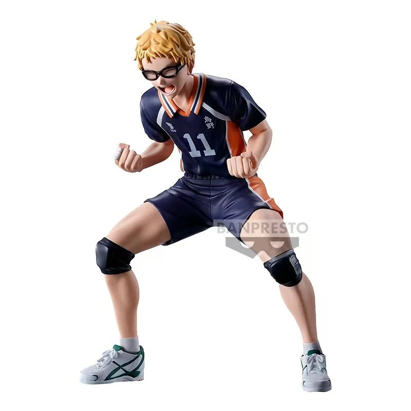 Original In Stock Genuine Banda Banpresto Haikyuu!! Kei Tsukishima PVC Posing Figure Model Anime Desktop Ornament Doll Toys Gift