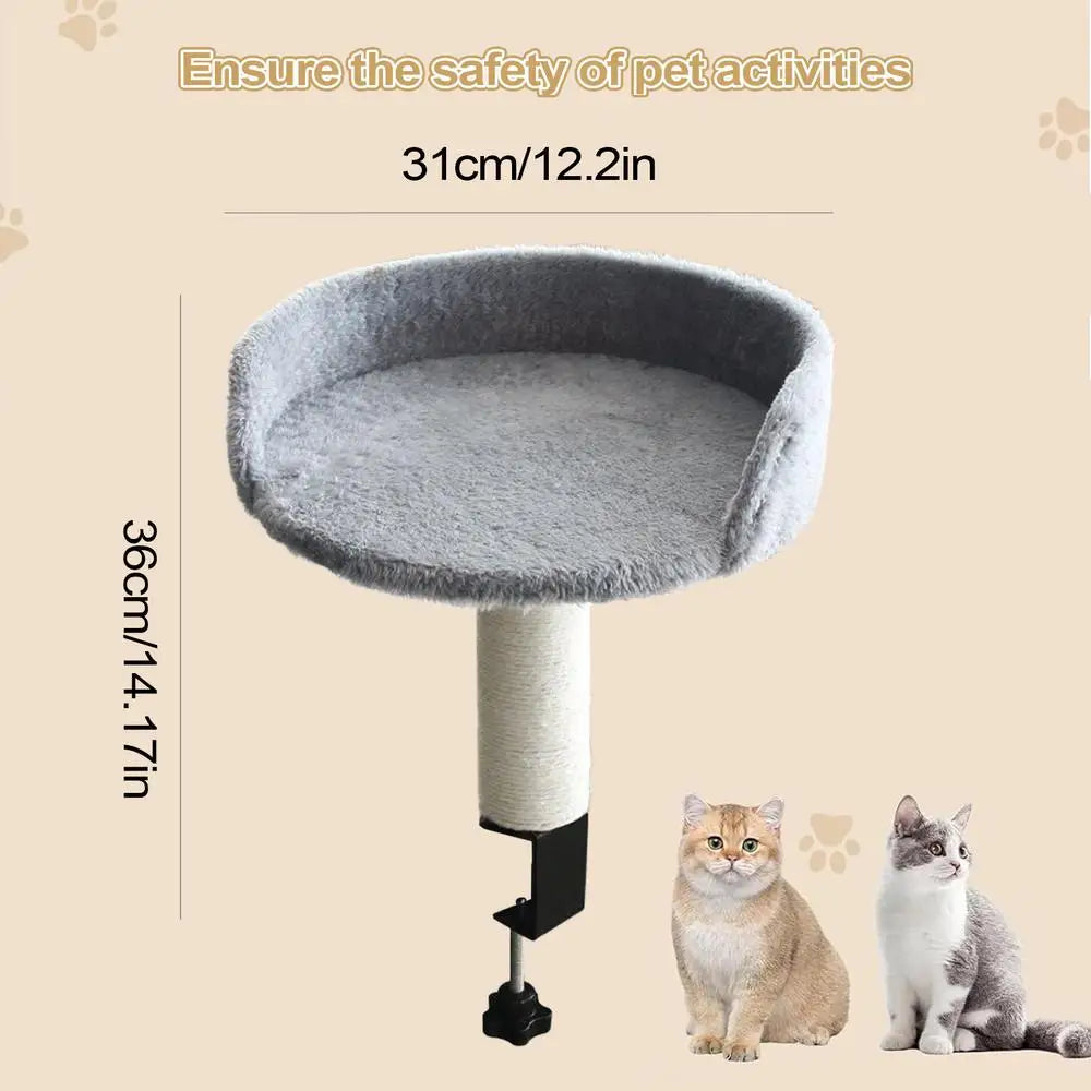 Am Schreibtisch montiertes Katzenbett Für Schreibtisch Für Möbel Wohnzimmer Indoor Schreibtischhalterung Sitzstange 360 ​​Grad drehbar Indoor Cats
