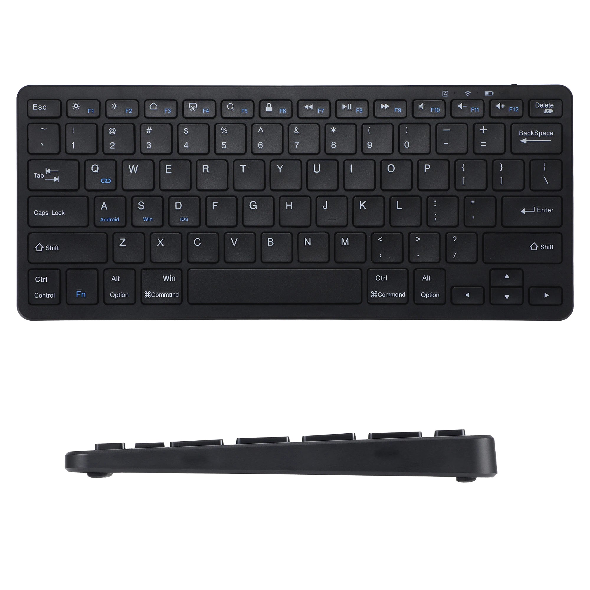 Ultra-thin Bluetooth Keyboard, Rechargeable Wireless Keyboard for iPad Pro Mini Air Tablet, iPhone, Samsung, Android Smartphone
