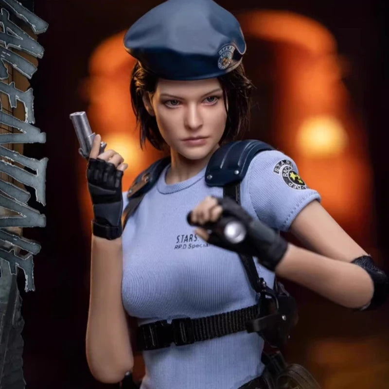 Police Forces Jill Action Figure Resident Scale Special Blue Uniform Complete Set Collectible Model  Adult Collectors Gift
