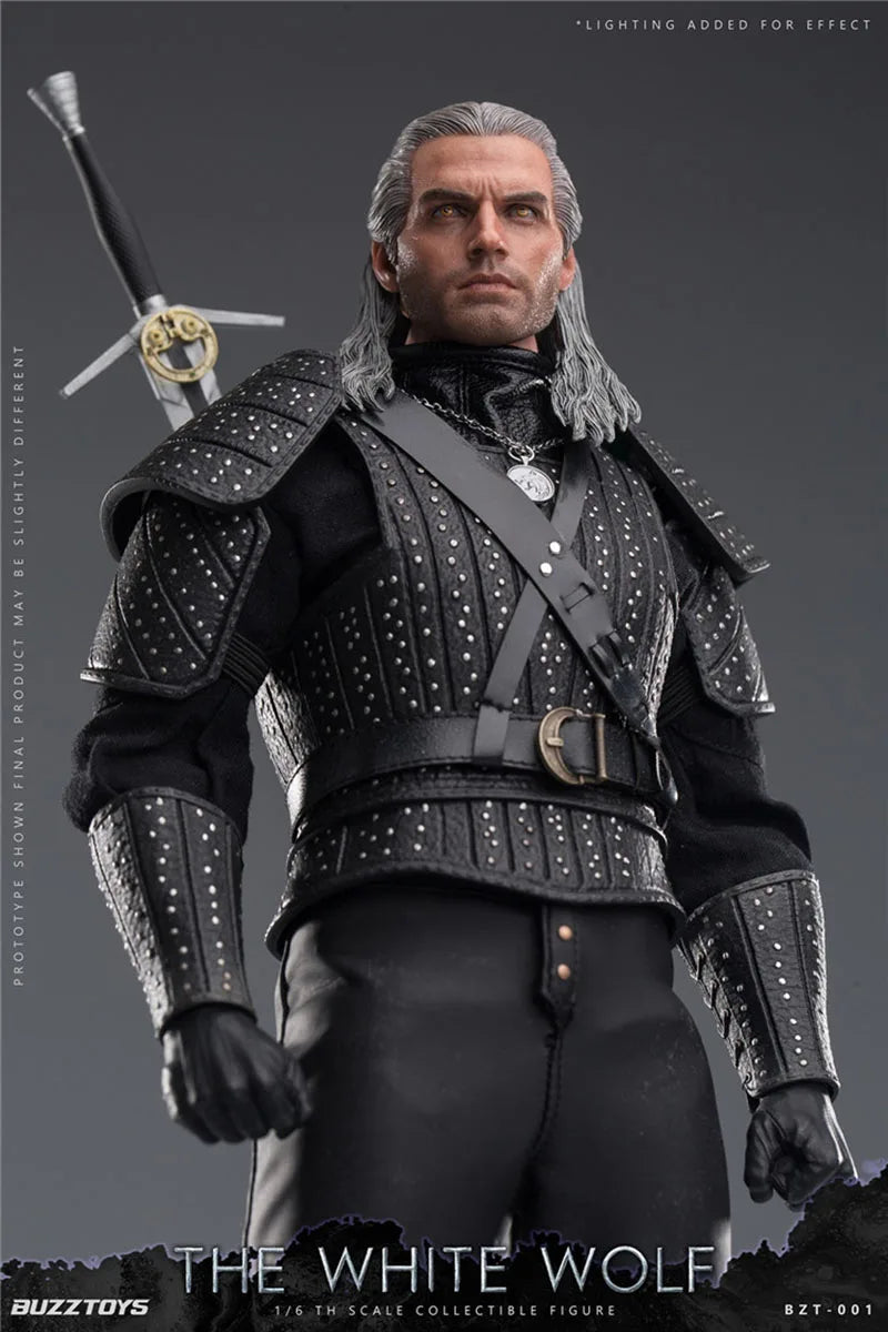 BUZZTOYS BUZ001 1/6 Male White Wolf Geralt High Quality Model Full Set 12'' Action Figure Soldier In Stock For Fans Collection