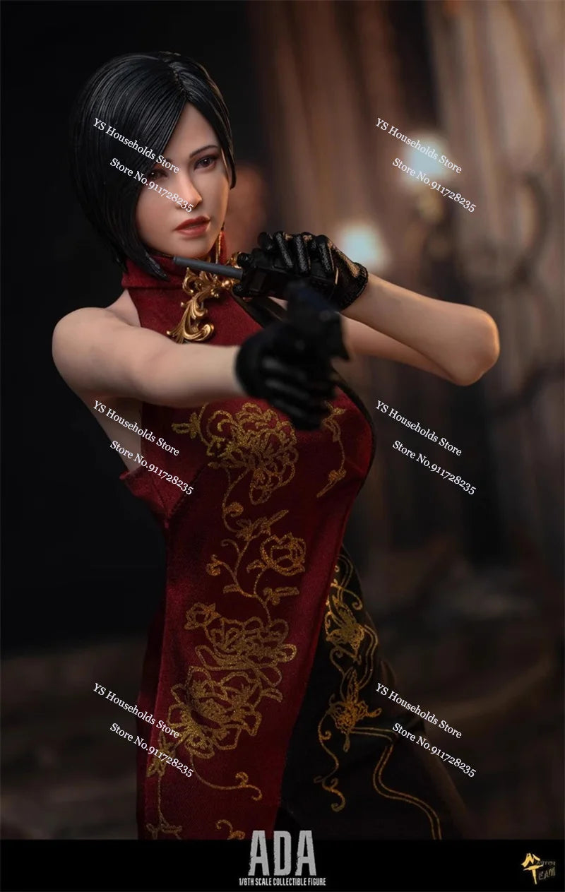 Master Team MTtoys018 1/6 Ada Wang Female Soldier Red Cheongsam Sweater Decor Double Head Sculpt Movable Eyes 12" Action Figure