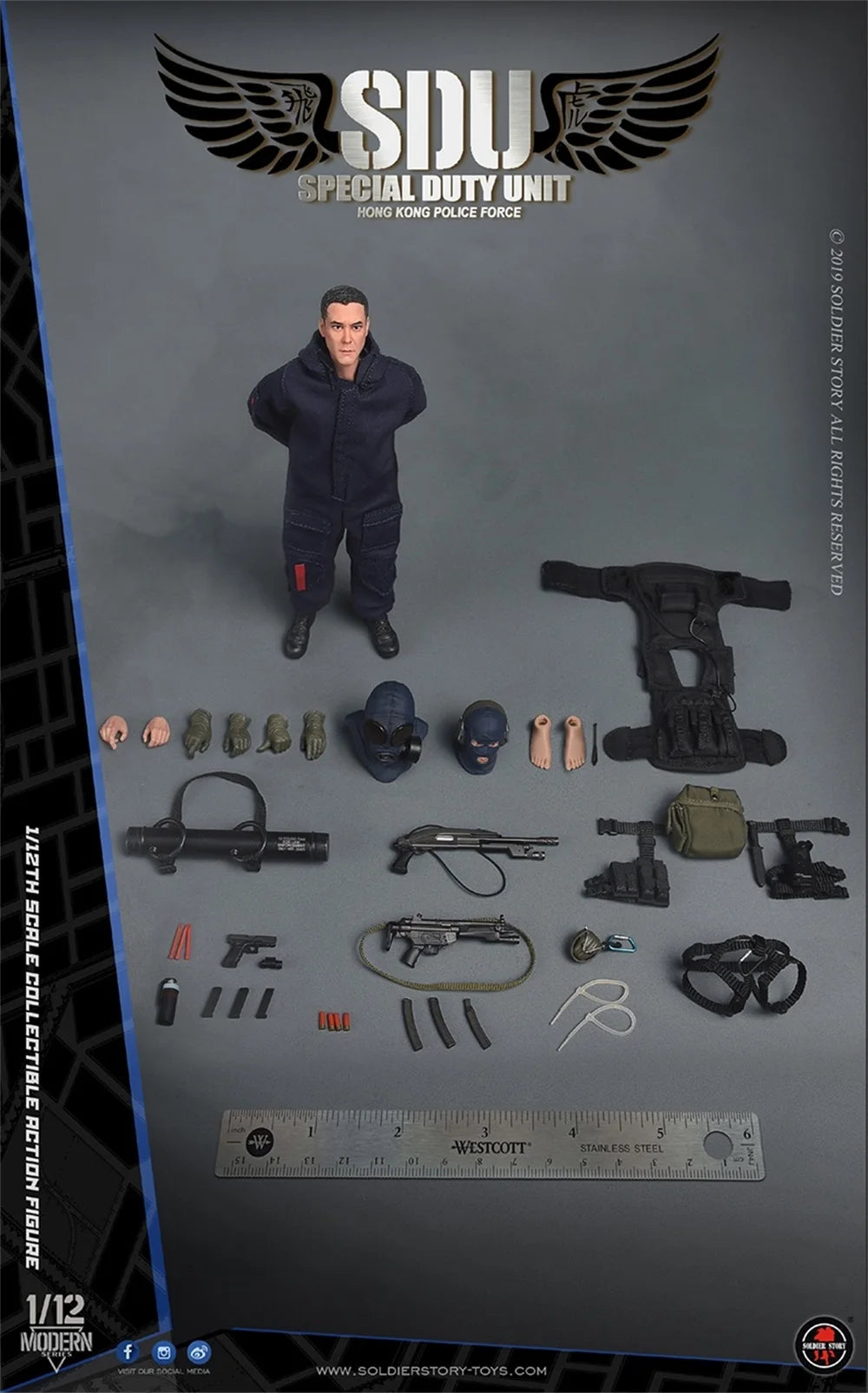 1/12th SoldierStory SSM002 Special Duty Unit HK Force SoldierTeam Collectible Action Figure