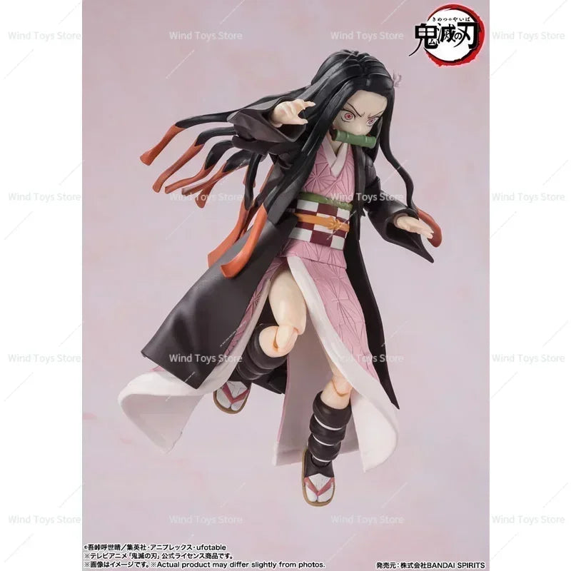 100% Original Bandai Sh Figuarts Shf Kamado Nezuko Demon Slayer Kimetsu No Yaiba in Stock Anime Collection Model Figures Toys