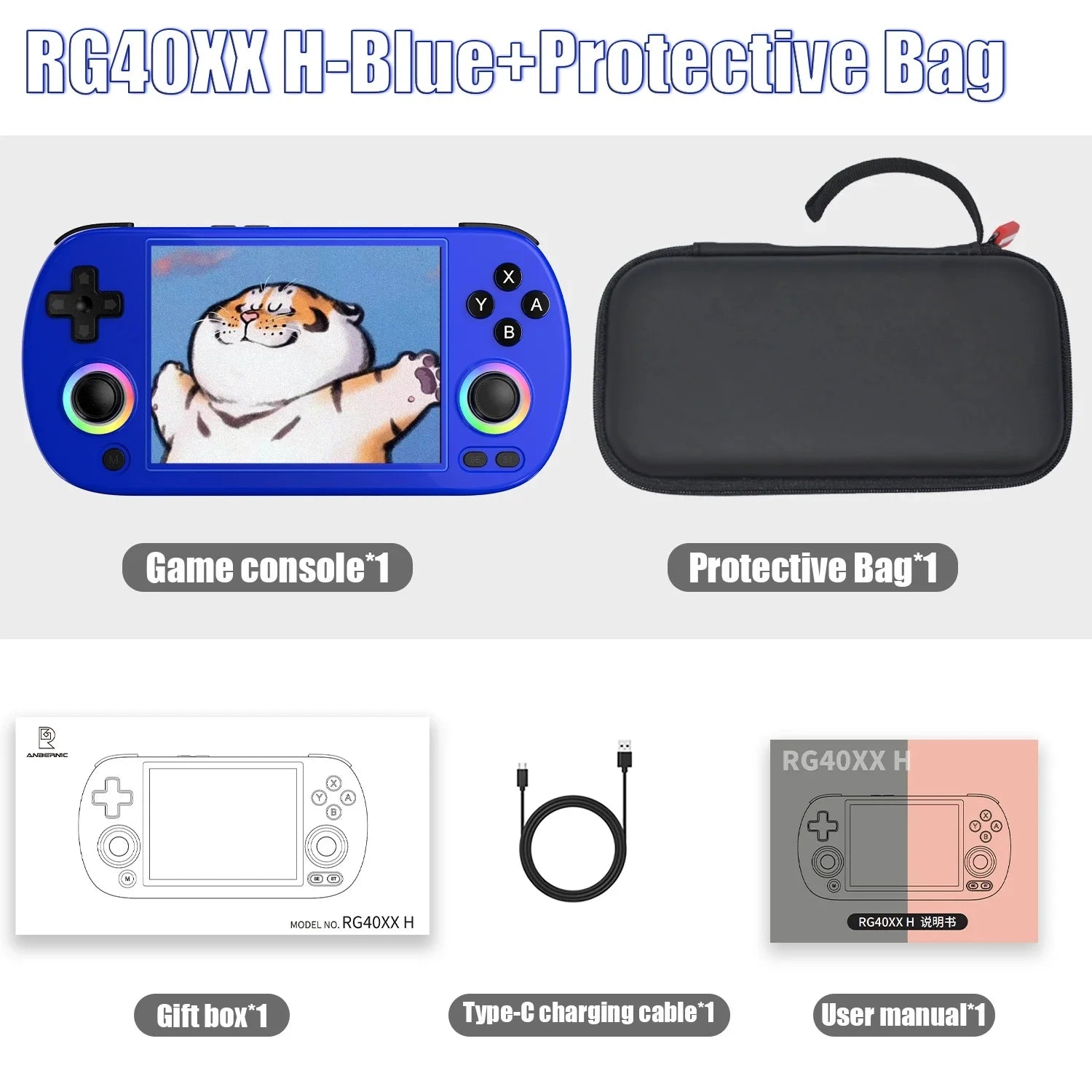 ANBERNIC RG40XX H RG 40XXH Retro Handheld Game Console Video Game Console 256G PSP Games 4.0-inch IPS Screen Linux System Gifts