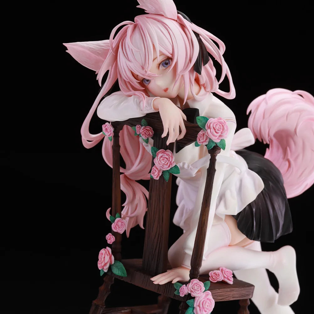 Anime-Kaninchen Flova-Figur, kniende Pose, Actionfigur, Kawaii, süße Schönheit, Flova-Modell, Desktop-Ornamente, Sammlung, Spielzeug, Geschenke, 21 cm