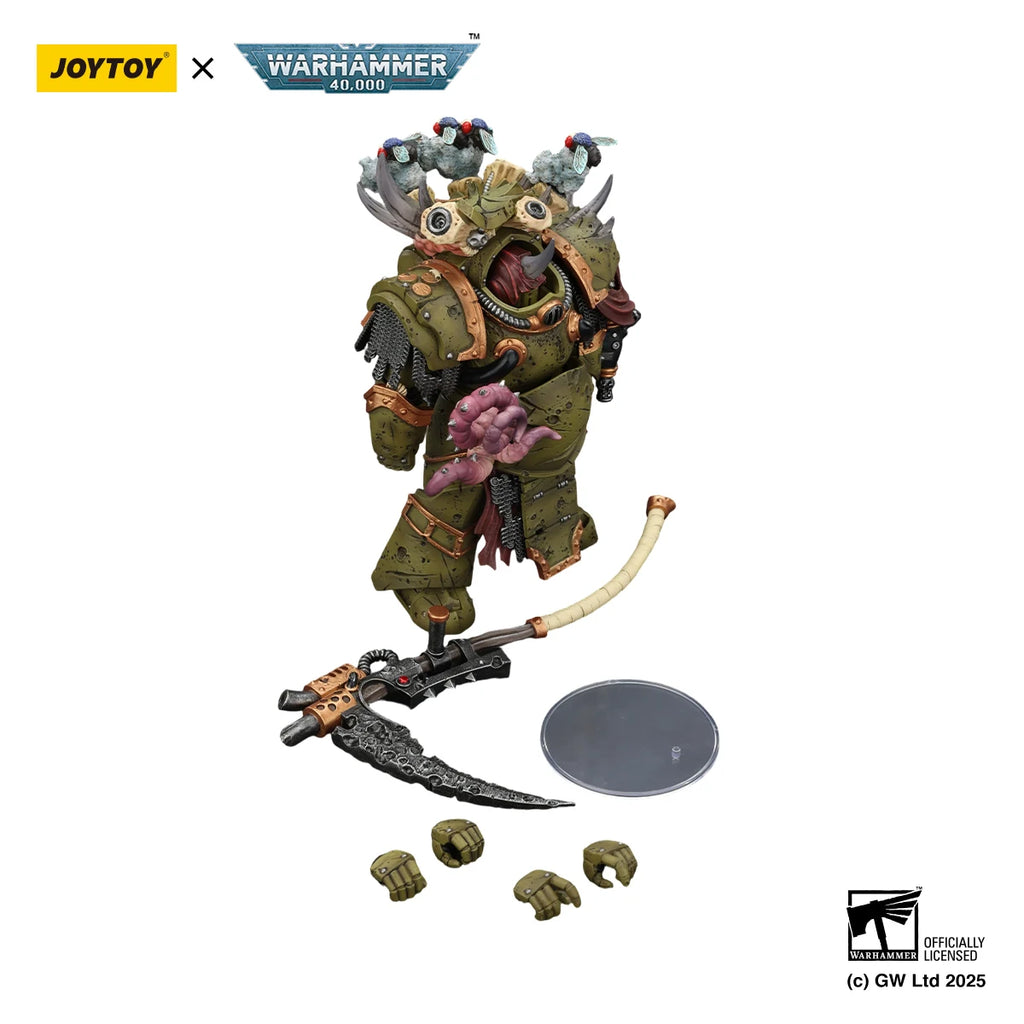 JOYTOY Warhammer 40k 1/18 Action Figures Death Guard Deathshroud Terminator Champion with Manreaper and Plaguespurter Gauntlets