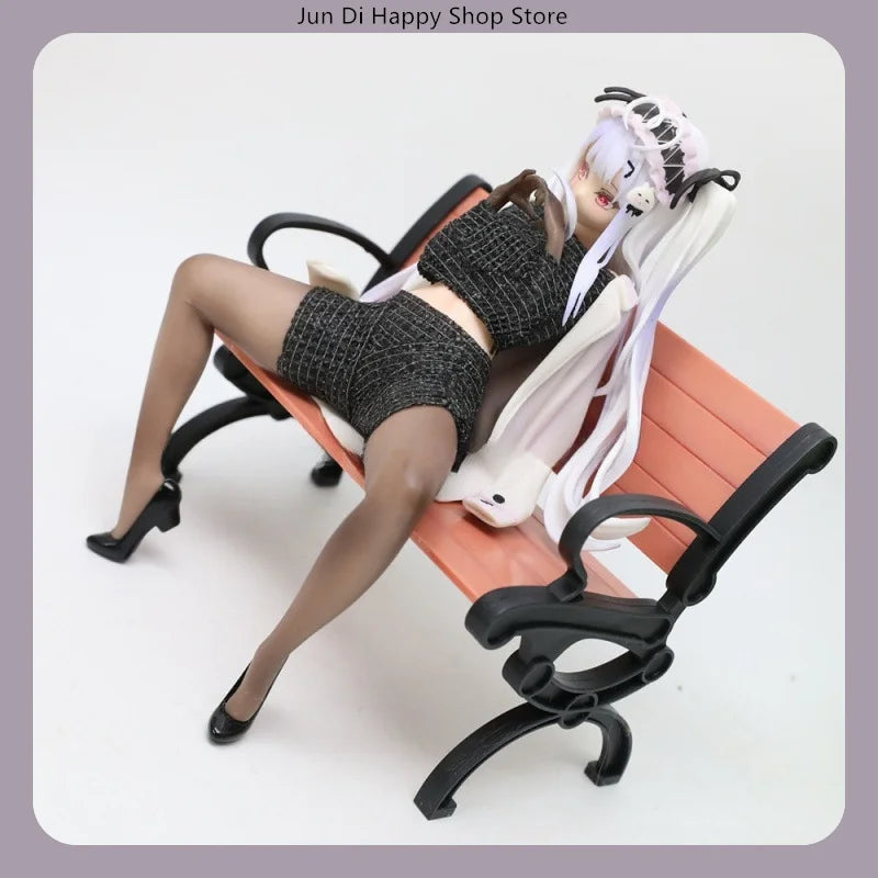 17.5cm Anime Girl Sitting on Chair Pose Anime Figure Model Statue Collection Desktop Decoration Ornament Toy Gift for Fans