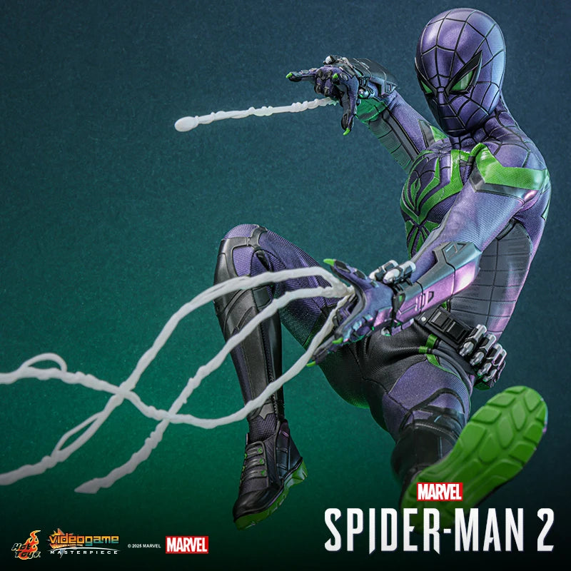 Hot Toys Marvel Spider Man 2 Miles Morales Purple Reign Suit 1 6 Scale Collectible Action Figure For Marvel Movie Collectorsgift