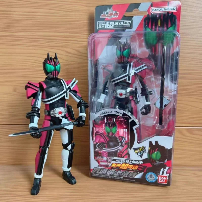 Bandai Bandai Kamen Rider 17.5cm Vocal Joint Super Mobile Doll Emperor Riding Double Riding Model Toy Scene Ornament Gift Toys