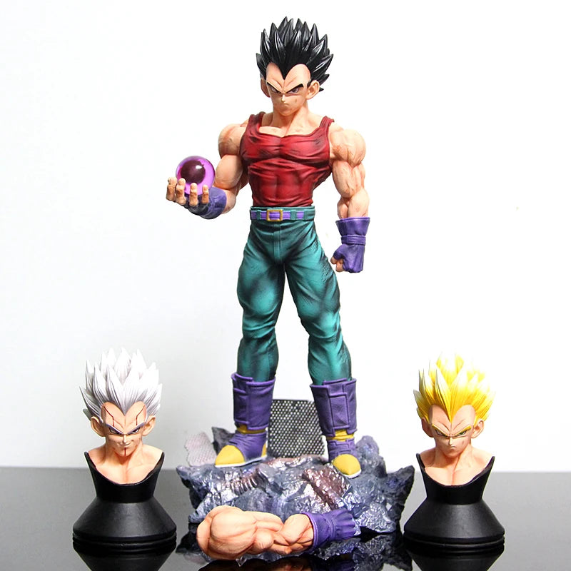In-Stock GT Vegeta Figures Dragon Ball Super Saiyan Static Model Statue Multiple Interchangeable Head Carvings Surprise Gift Toy