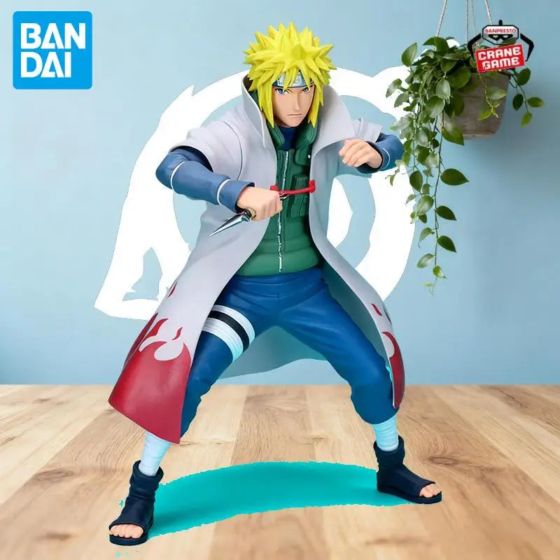 In Stock Bandai Original Naruto Namikaze Minato Anime Figures Action Model Cartoon Dolls Desktop Toys Ornaments Festival Gifts