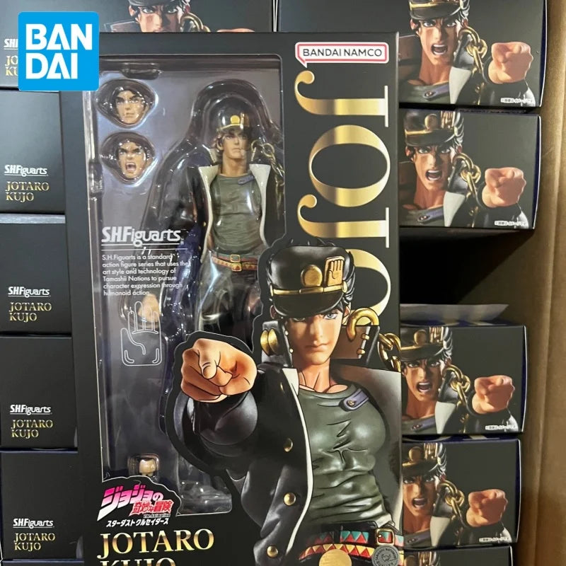 Hot Bandai Original Sh Figuarts Jojos Bizarre Adventure Stardust Crusaders Jotaro Kujo Jonathan Pvc Action Figure Gift For Adult