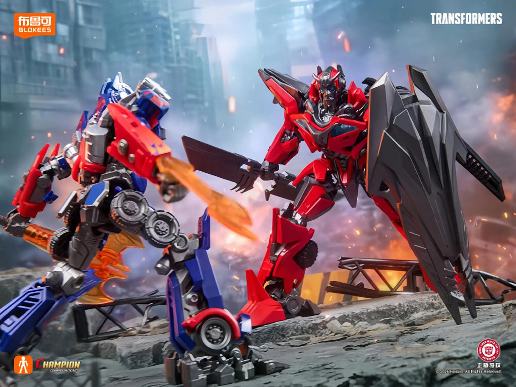BLOKEES Transformers Optimus Prime Season 3 Sentinel Prime Blitzwing Bumblebee Megatron Garage Kit Action Figure Collect Toys