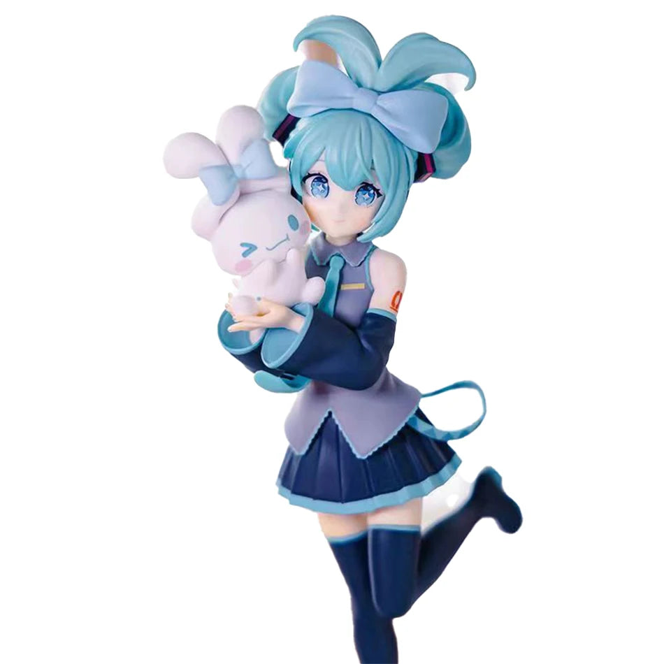 20CM Anime Hatsune Miku X Cinnamoroll Figure Anime Peripheral Collectible Models Decorative Decorations Children Kawaii Gift