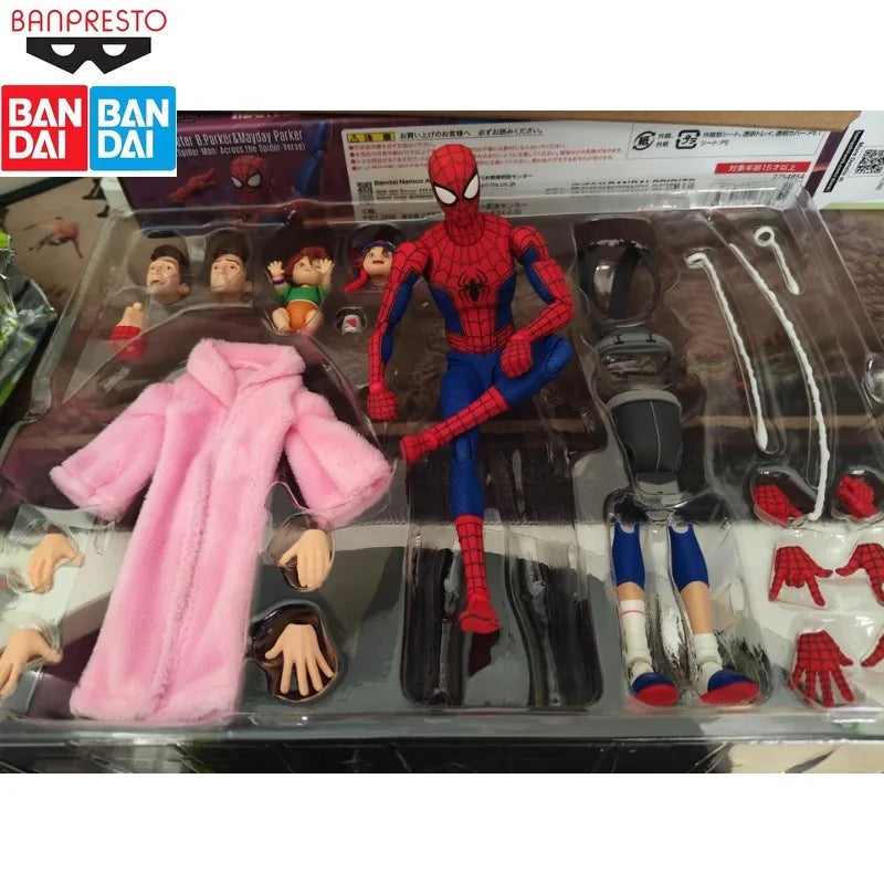 In Stock BANDAI Original SHF Spider-Man Universe Peter B Parkmede Joint Candidate Model Collection Holiday Gifts