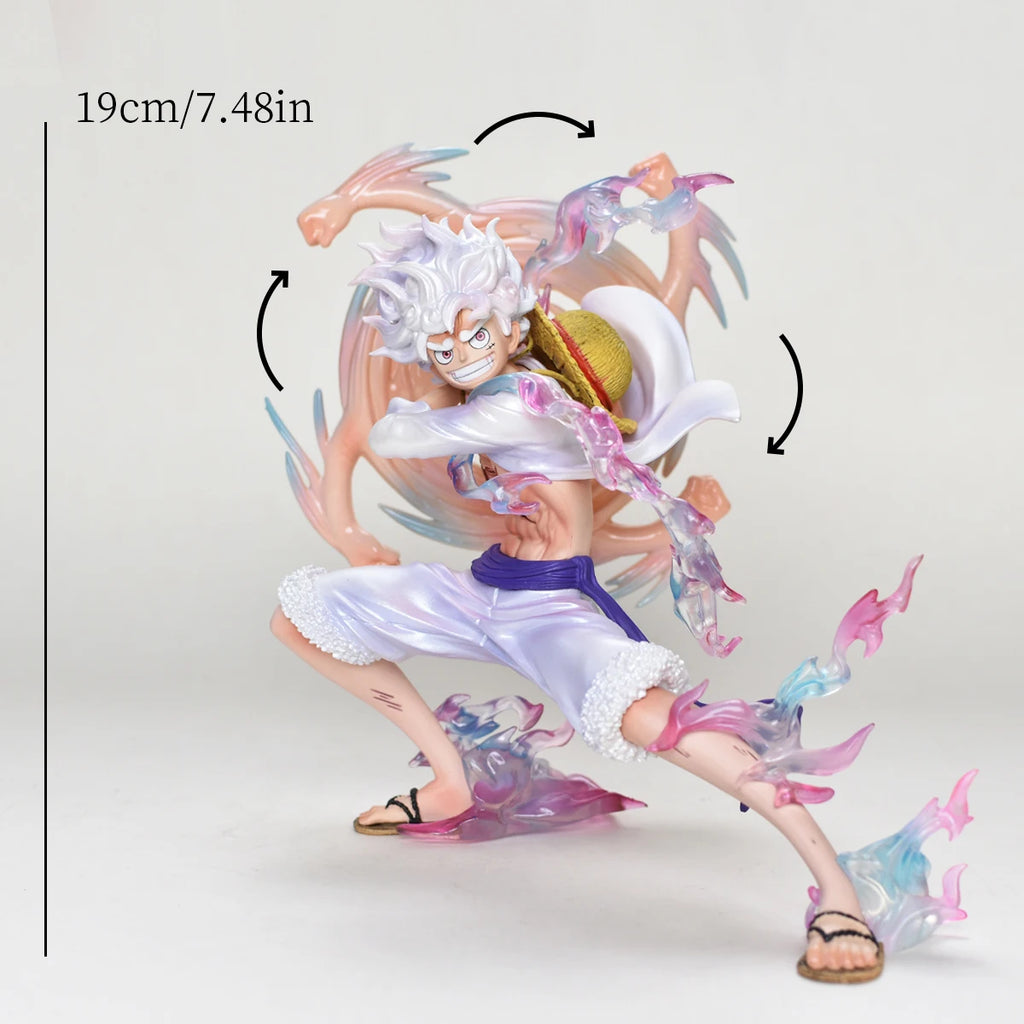 19cm/7.84in One Piece Figure Sun God Gear 5 Nika Luffy Action Figure Monkey D Luffy Model PVC Collectible Toy.