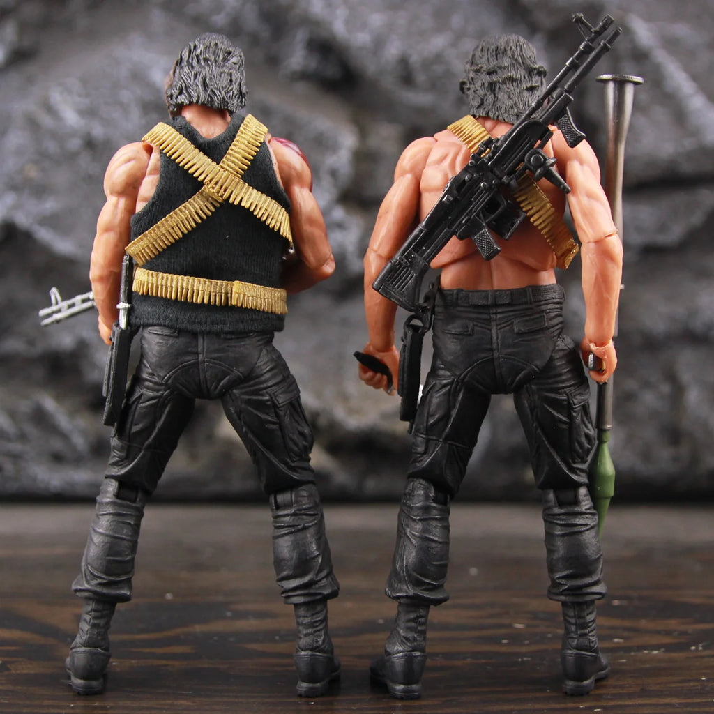 Classic Movie First Blood Ron Kim John J.R Ram bo 7" Action Figure Special Forces Soldier Avenger Sylvester Film Toys KO's NECA