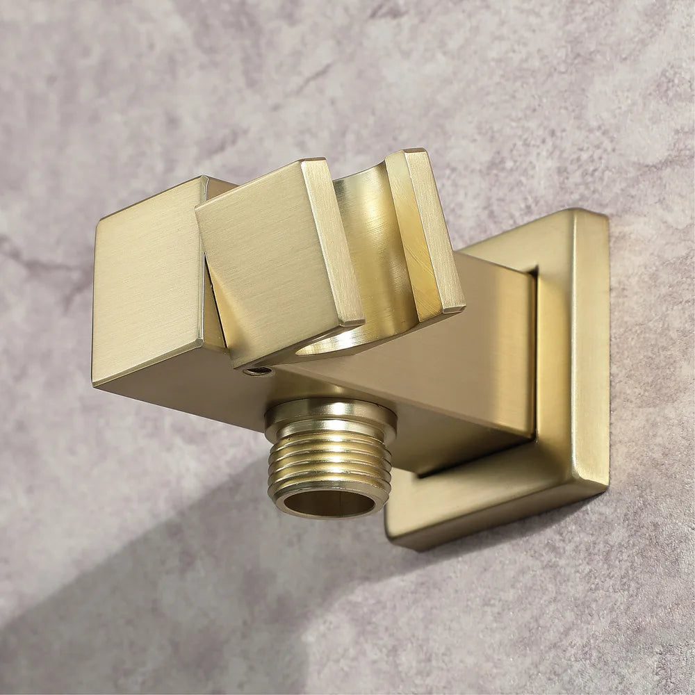 M Boenn 5 Functions Brushed Gold Shower System Set Concealed Bathroom Faucet Hot Cold Showers Mixer Ceiling Shower Head Rainfall
