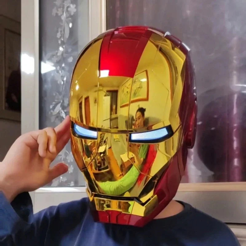 Marvel 1/1 Iron Man Jarvis Mk5 Mk50 Helmet Wearable Automatic Voice-Activated Electric Open And Close Series Childrens Toy Gift