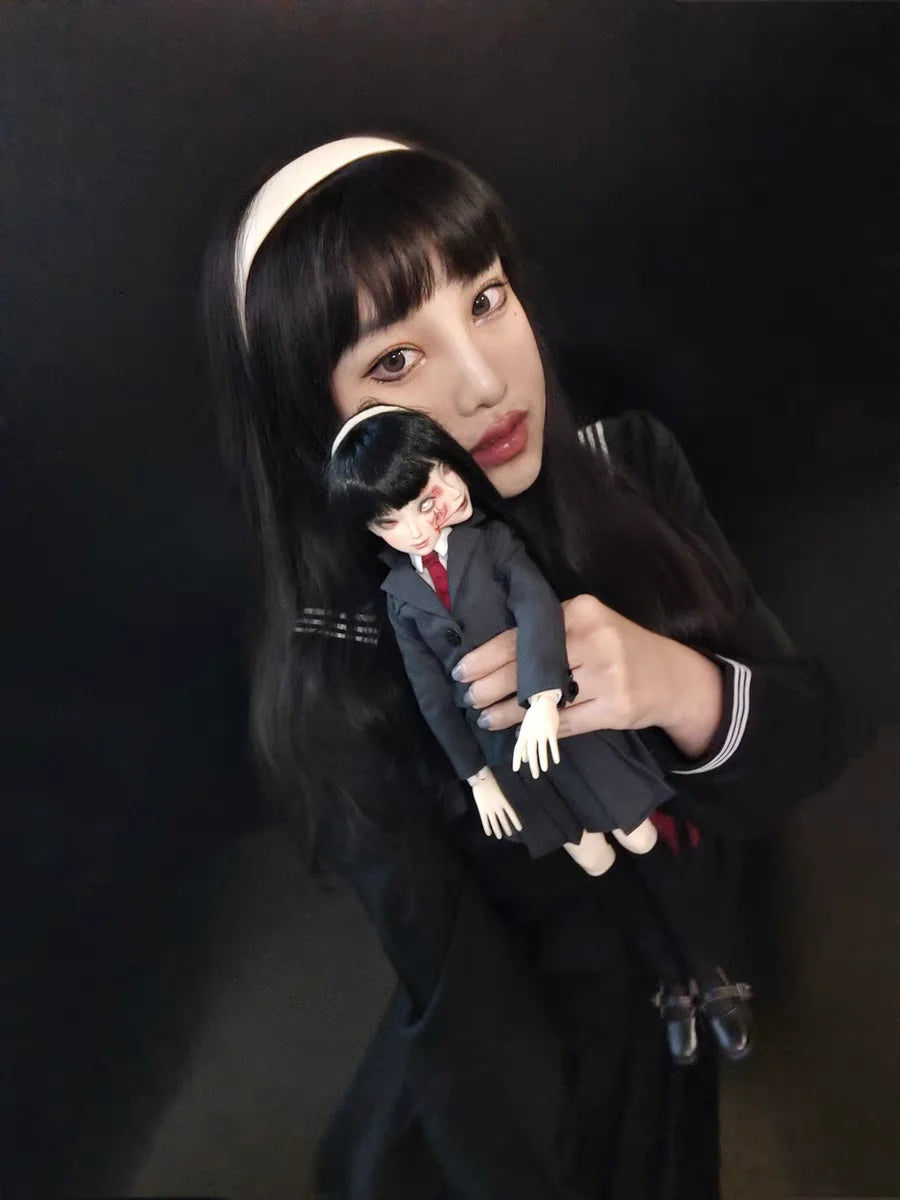 BJD Doll Two Face 1/4 Mio Full Set Double Emotion Conjoined Horror Anime Doll Professional Makeup ShugaFairy Minifee Human Ghost