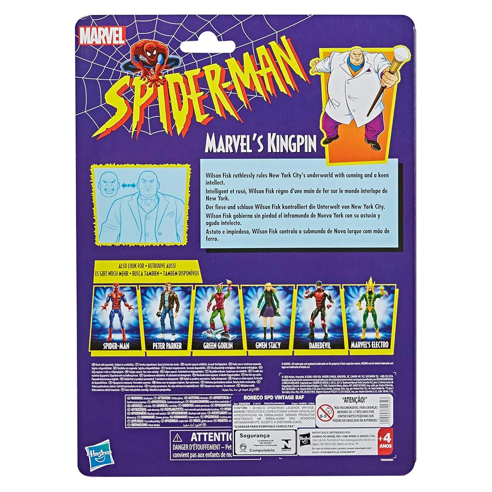 [In-Stock] Hasbro Marvel Legends Series Kingpin (Spider-Man) 15cm Vintage Cardback Collectible Action Figure Model Ornament Toys