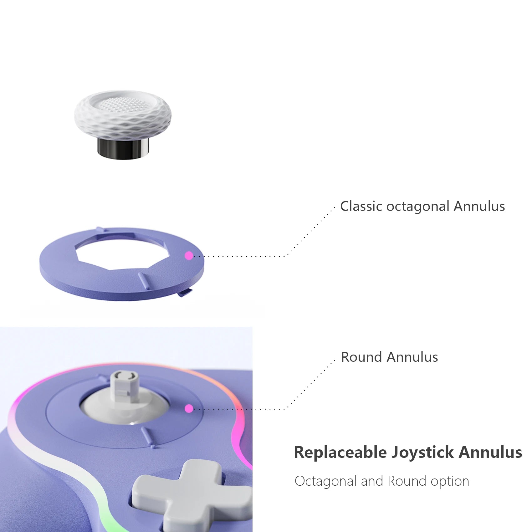 LinYuvo Retro RGB Multicolor Light Wireless Gamepad for Switch Pro with Fast Charging Dock KS62