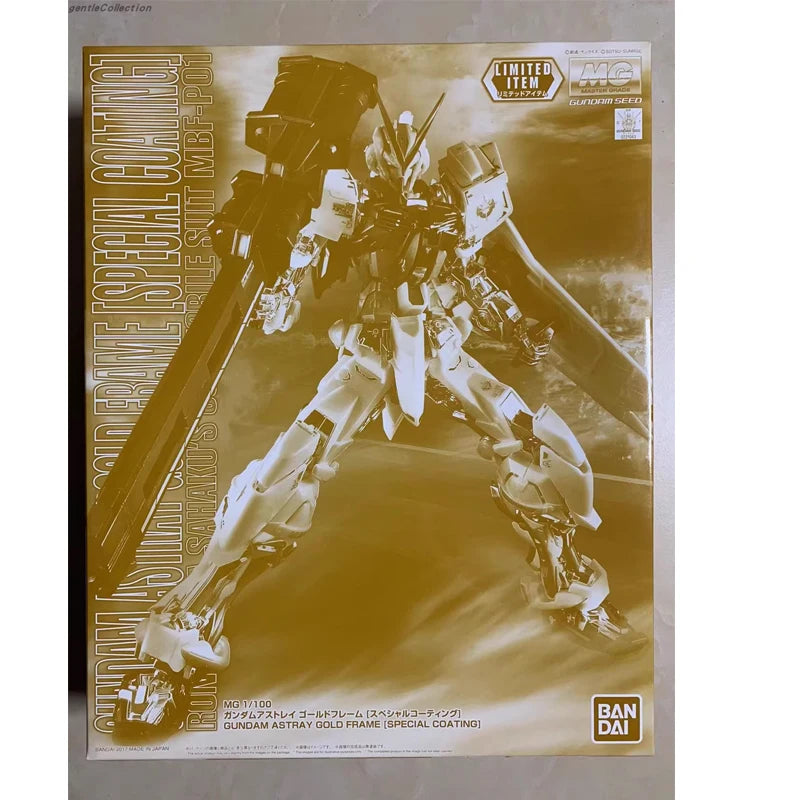 Fast Shipping MG 1/100 MBF-P01 Gundam Astray Gold Frame [SPECIAL COATING] Bandai Anime Original Model Toy Action Figure Children