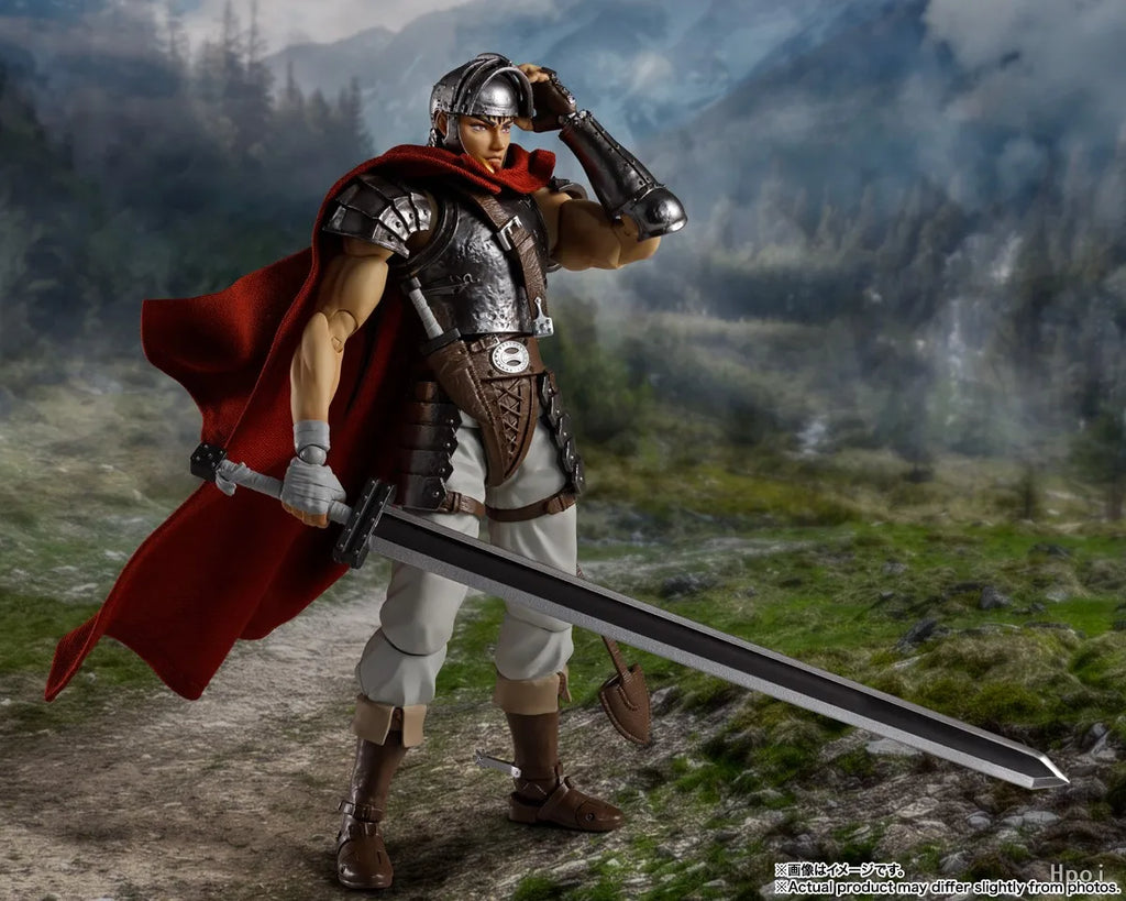 Original Bandai Anime Figure Berserk Guts S.H. Figuarts Action Figurine SHF Toys Model Collector Doll 16CM